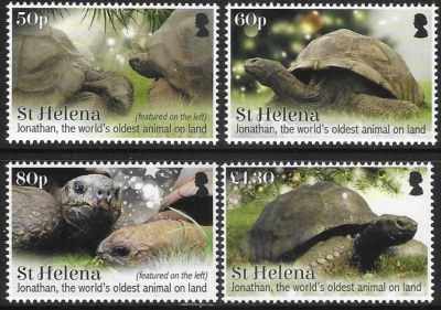2019 St. Helena Jonathan The Oldest Living Animal on Land. set 4 values 2019 St. Helena Jonathan The Oldest Living Animal on Land. set 4 values