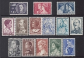 1956 Greece. SG.747/60 Royal Family set 14 values U/M