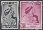 British Solomon Islands - 1948 Royal Silver Wedding SG.75/6  U/M (MNH)