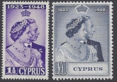 Cyprus - 1948 Royal Silver Wedding SG.166/7  U/M (MNH)