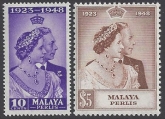 Malaya Perlis - 1948 Royal Silver Wedding SG.1/2  U/M (MNH)