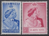 St Kitts Nevis - 1948 Royal Silver Wedding SG.80/1  U/M (MNH)