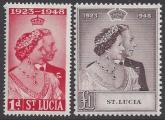 St Lucia - 1948 Royal Silver Wedding SG.144/5  U/M (MNH)