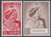 Sarawak - 1948 Royal Silver Wedding SG.165/6  U/M (MNH)