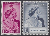 Sierra Leone - 1948 Royal Silver Wedding SG.203/4  U/M (MNH)