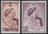 Turks & Caicos Islands - 1948 Royal Silver Wedding SG.208-9   U/M (MNH)
