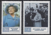 1990 South Georgia  - 90th Birthday Queen Mother SG.195-6 set 2 values U/M (MNH)