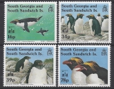 1992 South Georgia - Macaroni Penguins SG.227/30 set 4 values U/M (MNH)