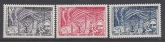 1957 French Antarctic International Geophysical Year SG.19/21 set 3 values u/m (MNH)