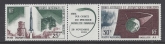 1966 French Antarctic SG.40a  (strip SG.40 & 41 and label) -  First French Satellite Launch  -  u/m (MNH)