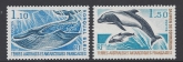 1977 French Antarctic - SG.113/4 Marine Mammals.  U/M (MNH)