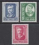 1954 Iceland - SG.325-7 50th Anniv. appointment of Hafstein, 1st Native Minister of Iceland. u/m (MNH)