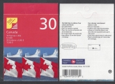 2000 Canada $13.80 stamp booklet SB228a with additional logo \'pressure sensitive Autocollants\' on front cover  u/m (MNH)