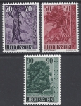 1959 Liechtenstein  SG.375-7  Trees & Bushes  set 3 values U/M (MNH)