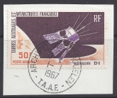 1966 French Antarctic -  Launching Satellite 'D1'  SG.42 very fine used on piece.