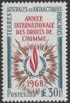 1968 French Antarctic SG.50 Human Rights Year U/M (MNH)