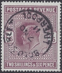 1911 - 13 Great Britain SG.315 2/6d dull grey purple fine used.