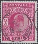 1912 Great Britain SG.318  5/- bright carmine fine used.