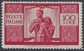 1946 Italy - SG.669 100L carmine 'Justice & Family' mounted mint.