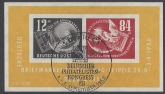 1950 East Germany SG.MSE29a Stamp Exhibition 'DEBRIA' Mini Sheet Imperf  fine used with Philatelic Congress Handstamp