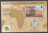 1999 St Helena  MS.782 Australia 99 World Stamp Exhibition Melbourne. mini sheet. U/M (MNH)