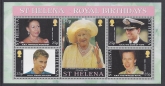 2000 St. Helena MS.814 Royal Birthdays mini sheet U/M (MNH)