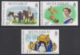 1977 Falkland Islands. SG.325-7 Silver Jubilee set 3 values U/m (MNH)