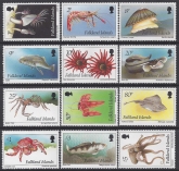 1994 Falkland Islands. SG.701-12  Inshore Marine Life. Set 12 values U/M (MNH)