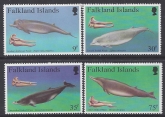1996 Falkland Islands.  SG.771-4  Beaked Whales.  set 4 values U/M (MNH)