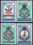 1971 Ascension Island  SG.149-52  Royal Naval Crests  (3rd Series). set 4 values U/M (MNH)