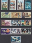 1971 Ascension Island. SG.135-48 Decimal Currency,  The Evolution of Space Travel. set 14 values U/M (MNH)