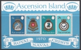 1970 Ascension Island  MS.134  Royal Naval Crests  (2nd series). mini sheet U/M (MNH)