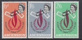 1968 Ascension Island.  SG.110-2  Human Rights Year  set 3 values U/M (MNH)