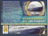 2011 Tristan Da Cunha. MS.1021 Atlantic Odyssey Voyages in Antarctica. mini sheet. U/M (MNH)