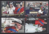 2011 Tristan Da Cunha. SG.1031-4 Royal Wedding (2nd series) set 4 values U/M (MNH)