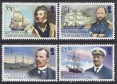 2014 Tristan Da Cunha SG.1092-5 SHips & Explorers set 4 values U/M (MNH)