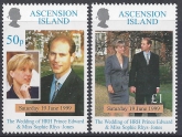 1999 Ascension Island. SG.774-5 Royal Wedding set 2 values U/M (MNH)