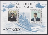 1984 Ascension Island.  MS.358  Visit of Prince Andrew. mini sheet  U/M (MNH)