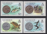 1984 Ascension Island. SG.363-6  New Coinage.. set 4 values U/M (MNH)