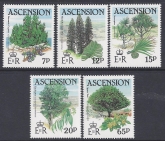 1985 Ascension Island. SG.371-5  Trees. set 5 values U/M (MNH)