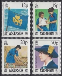 1985 Ascension Island. SG.385-8  75th Anniversary of Girl Guides & International Youth Year. set 4 values U/M (MNH)
