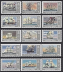 1986 Ascension Island. SG.409-23  Ships of The Royal Navy.  set 15 values U/M (MNH)