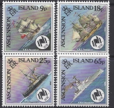 1988 Ascension Island. SG.461-4 Bicent. Australian Settlement. Royal Navy Ships. set 4 values U/M (MNH)