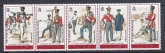 1988 Ascension Island. SG.478-82  19th Century Uniforms (2nd series) set 5 values U/M (MNH)