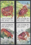1989 Ascension Island. SG.487-90 Land Crabs set 4 values U/M (MNH)