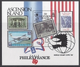 1989 Ascension Island. MS.492  Philexfrance89 Int. Stamp Exhibition. mini sheet. U/M (MNH)