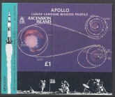 1989 Ascension Island. MS.497  20th Anniv. of First Manned Landing on The Moon.  mini sheet U/M (MNH)