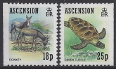 1989 Ascension Island.  SG.510-1 Ascension Wildlife.(booklet stamps) set 2 values U/M (MNH)