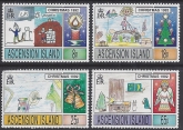 1992 Ascension Island. SG.587-90  Christmas Childrens Paintings. set 4 values U/M (MNH)