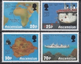 1993 Ascension Island. SG.600-3 25th Anniv. of South Atlantic Cable Co. set 4 values U/M (MNH)